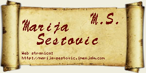 Marija Šestović vizit kartica